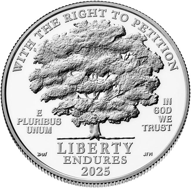 American Eagle - Právo na petici 2025, platinová mince v etuji