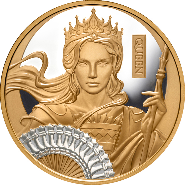 Šachy: Královna, 1 oz zlata v etuji