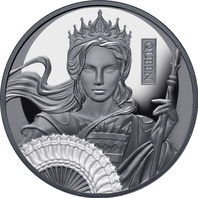 Šachy: Královna, 1 oz stříbra v etuji