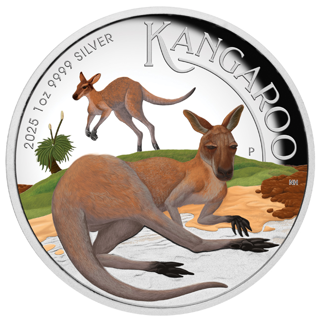Australský klokan v etuji 2025, 1 oz stříbra
