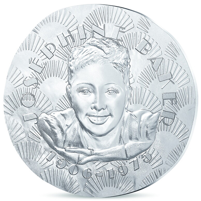 Stříbrná mince Josephine Baker v etuji, 22 g 