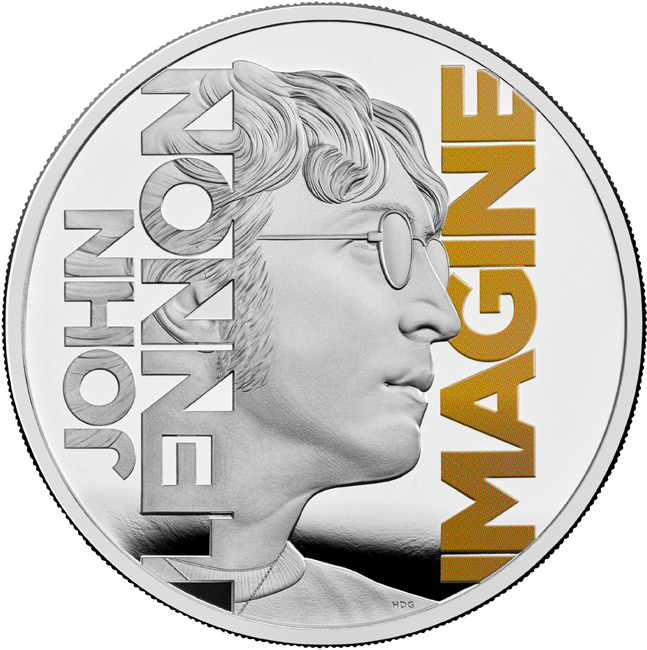 Hudební legendy: John Lennon 2025 v barvě, 1 oz stříbra v etuji