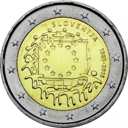 2 Euro CuNi 30 let evropské vlajky UN