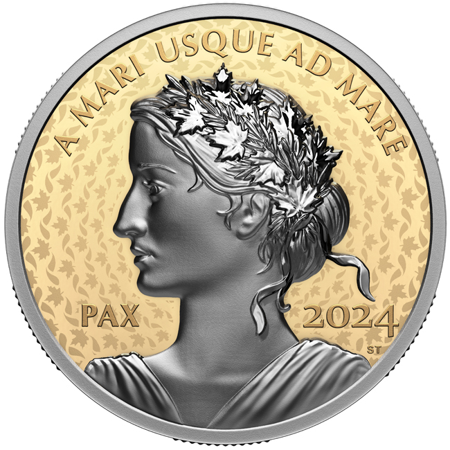 Mírový dolar 2024, zlatá mince