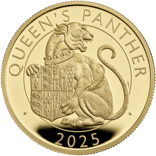 Zlatá mince Tudorovská zvířata - Panter 2025, 1 oz v etuji