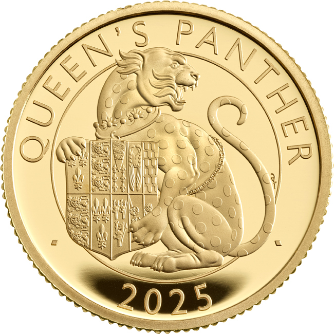 Zlatá mince Tudorovská zvířata - Panter 2025, 1/4 oz v etuji