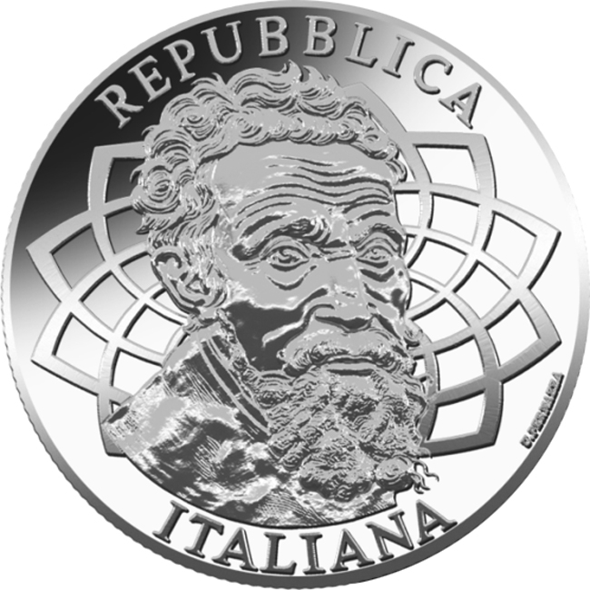 Michelangelo Buonarroti 2025, 550. výročí narození, stříbrná mince 1 kg