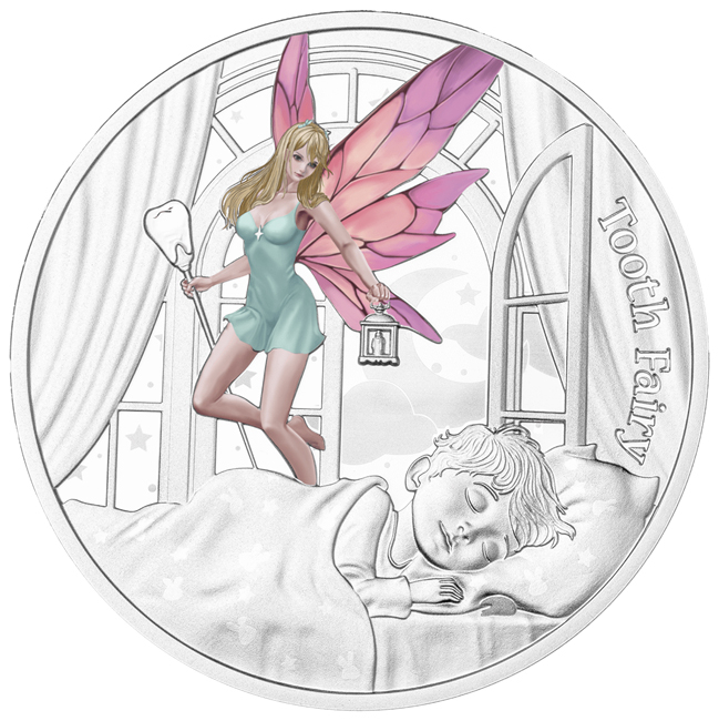 Zoubková víla 2025, 1 oz stříbra v etuji