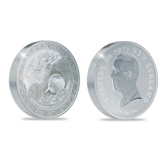 Kiwi 2025, 1 oz stříbra v etuji