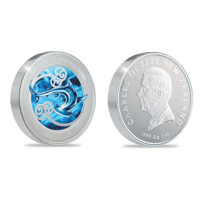 Mangopare (Maorský symbol žraloka), 1 oz stříbra v etuji