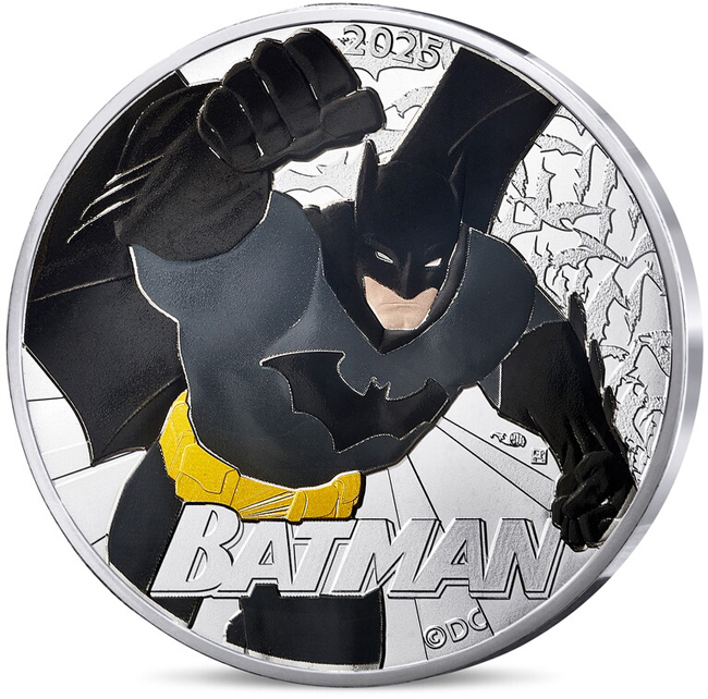 Batman 2025, stříbrná mince v blistru