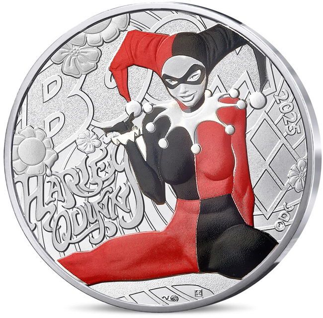 Harley Quinn 2025, stříbrná mince v blistru
