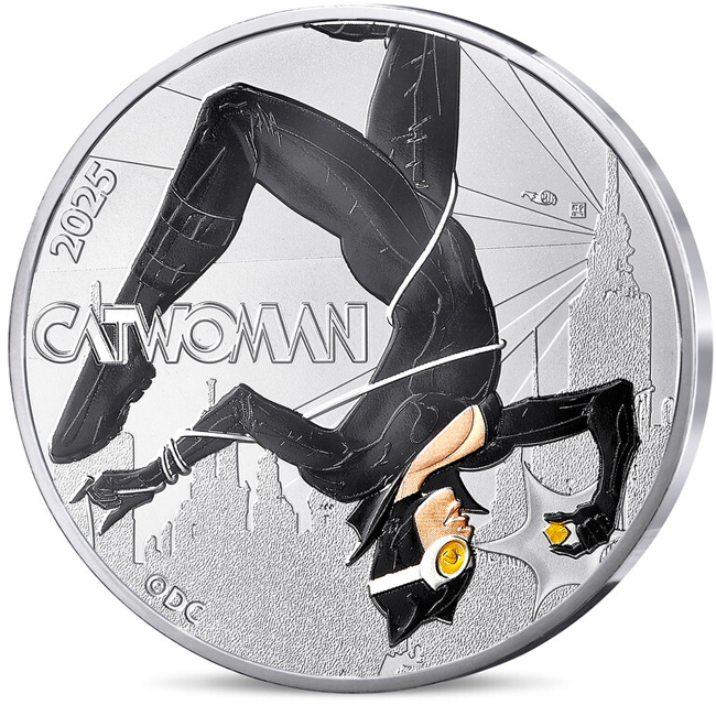 Catwoman 2025, stříbrná mince v blistru