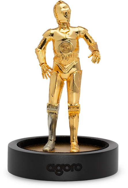 C-3PO - stříbrná miniatura v etuji