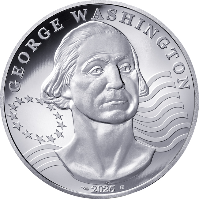 George Washington 2025, 2 oz stříbra v etuji