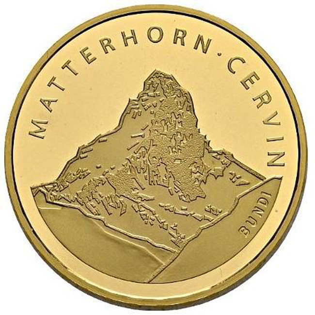 Matterhorn - Švýcarsko, zlatá mince, rok 2004