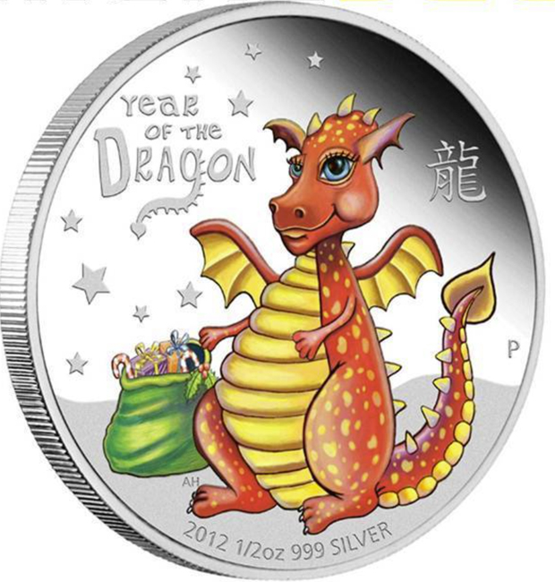 Lunární dráček 2012, Perth Mint, 1/2 oz stříbra