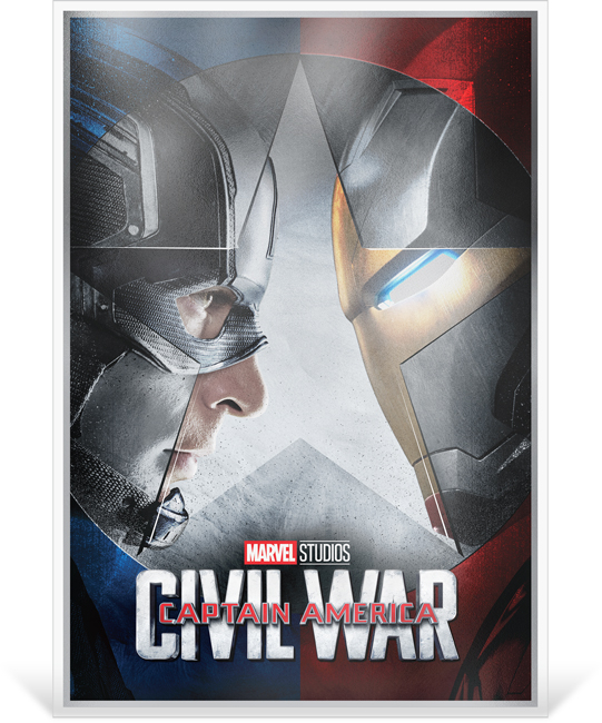 Captain America: Občanská válka 2025, obdélníková mince