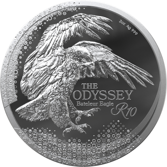 Orlík kejklíř (Bateleur) 2025, stříbrná mince v etuji, 2 oz