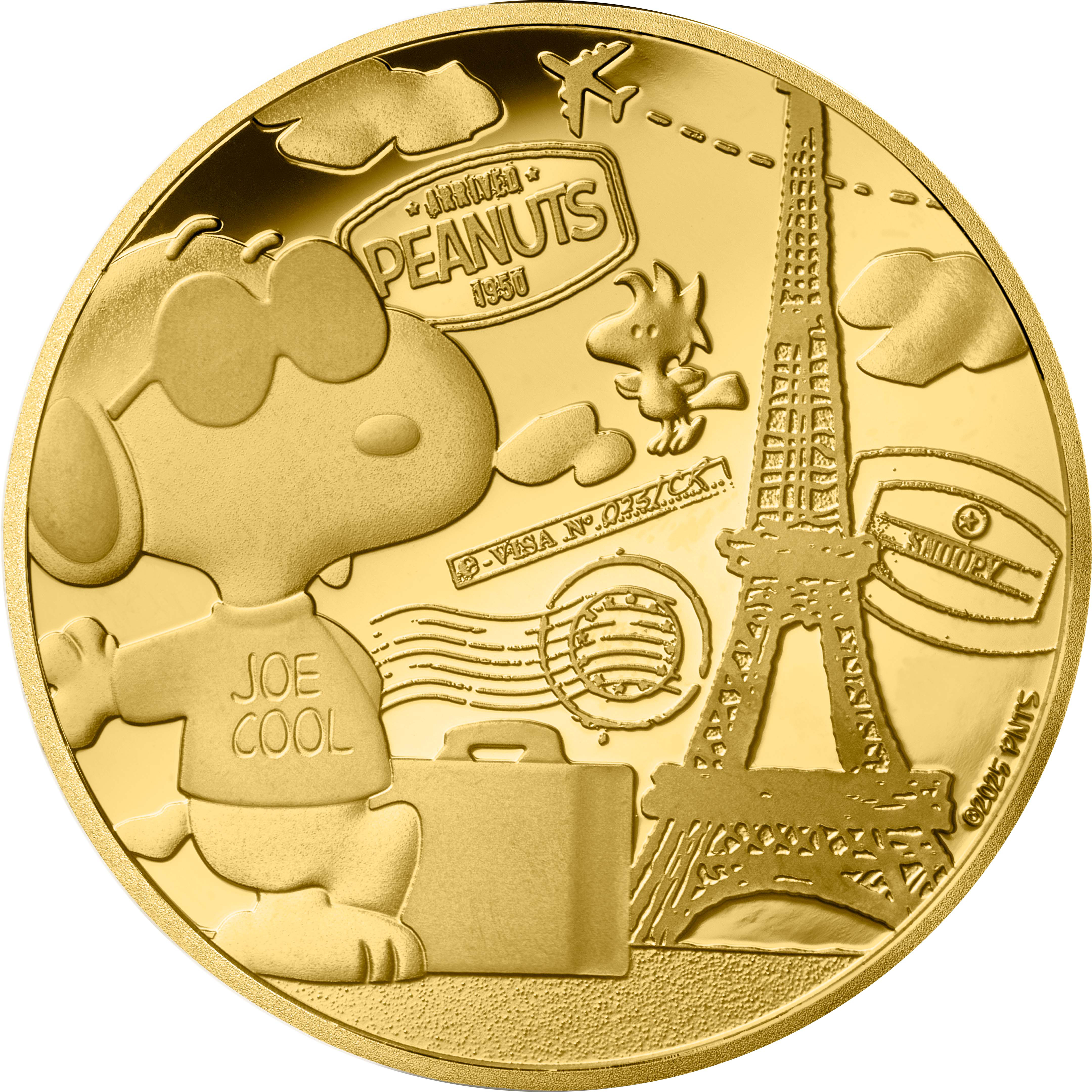Snoopy 2025, zlatá mince v etuji, 1/4 oz
