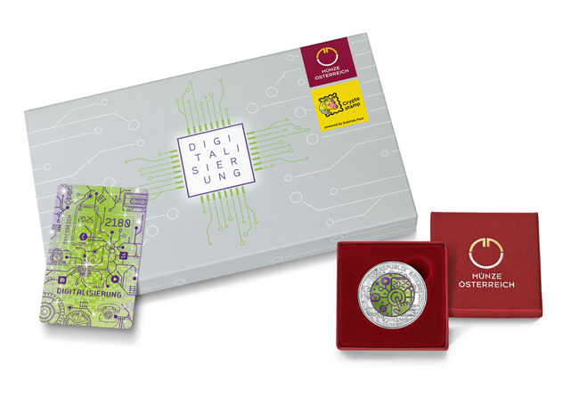 Digitalizace- sada stříbro/Niob  + krypto razítko Rakousko 2025