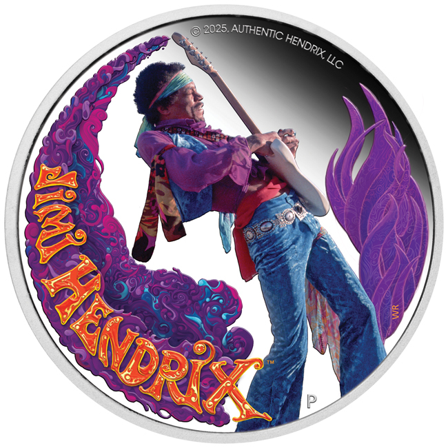 Stříbrná mince Jimi Hendrix PP