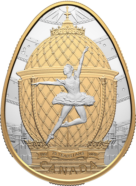 75. výročí Kanadského národního baletu 2026, stříbrná mince v etuji, 1 oz