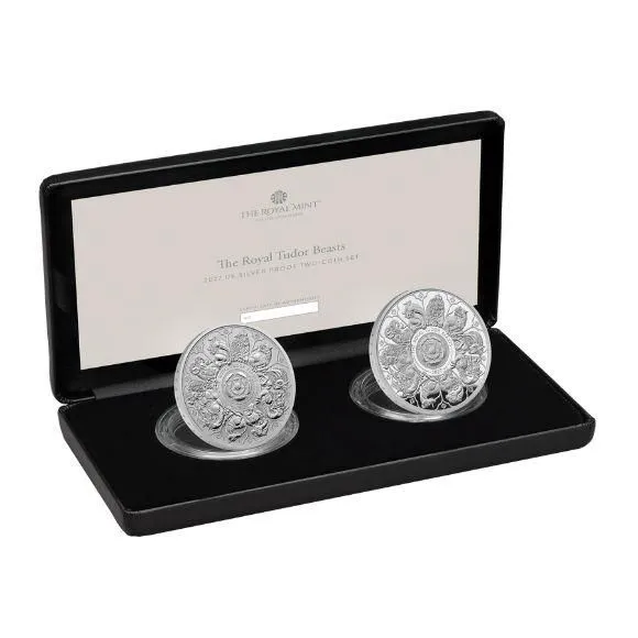 Tudorovská zvířata - Completer 2027, sada stříbrných mincí v etuji, 2 oz