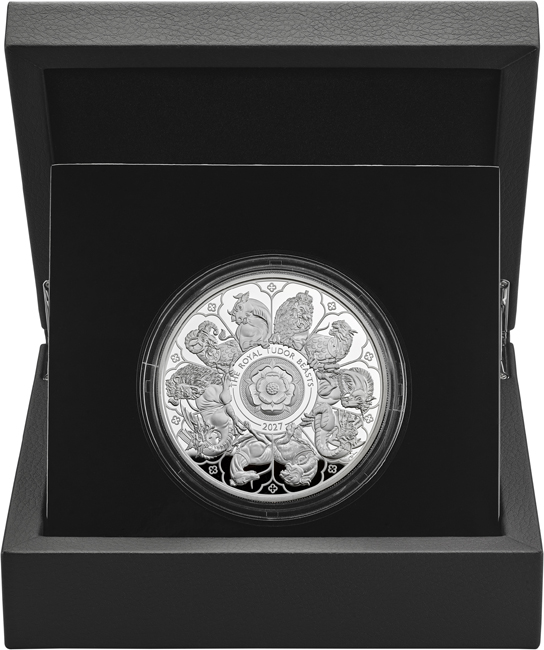 Tudorovská zvířata - Completer 2027, stříbrná  mince v etuji, 5 oz