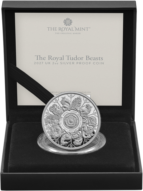 Tudorovská zvířata - Completer 2027, stříbrná mince v etuji, 2 oz