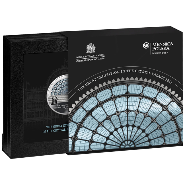 Světová výstava - Křišťálový palác, stříbrná mince v etuji, 1 oz