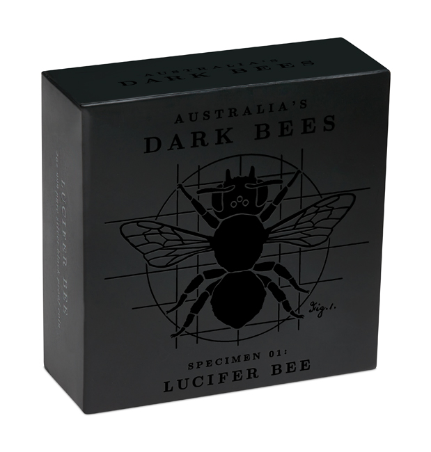 Australské tmavé včely: Včela Lucifer 2026 (1. emise), stříbrná mince v etuji, 2 oz