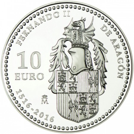 10 Euro Stříbrná mince Ferdinand II. Aragonský PP