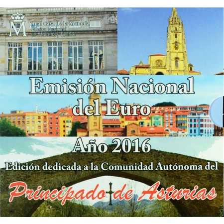 5,88 Euro CuNi kurz set Španělsko 2016 - Asturie UN