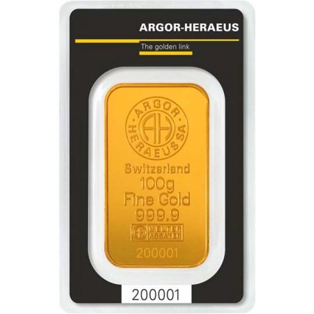 Zlatý slitek Argor Heraeus 100 g