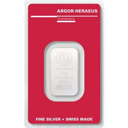 Stříbrný slitek Argor Heraeus 10 g