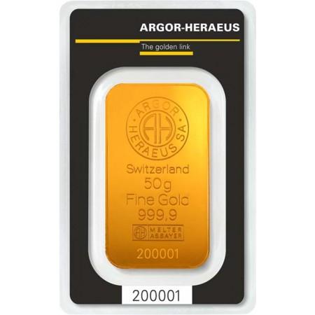 Gold bar Argor Heraeus 50 g