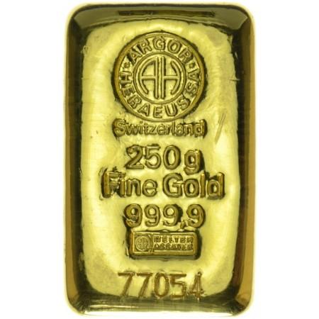 Zlatý slitek Argor Heraeus - litý, 250 g