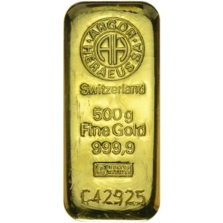 Zlatý slitek Argor Heraeus, 500 g 