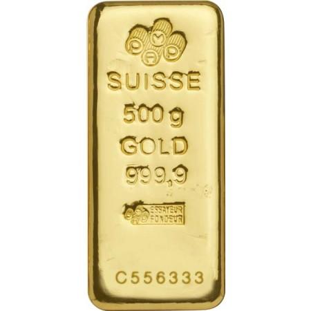 Zlatý slitek PAMP Suisse, 500 g (litý)