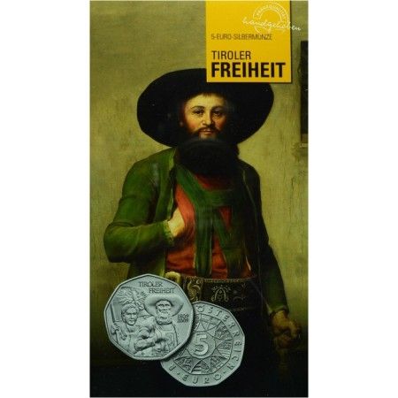 5 Euro Stříbrná mince Svoboda Tyrolska 1809 PN