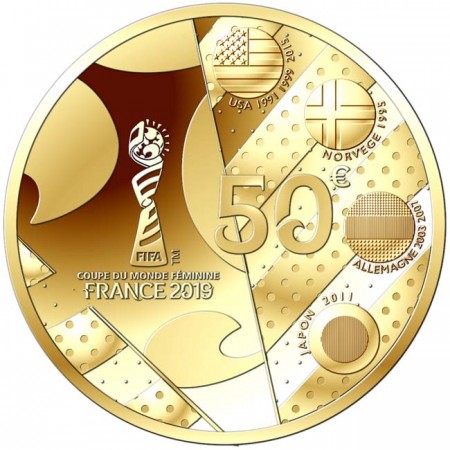 50 Euro Zlatá mince 2019 FIFA Světový pohár žen - Amerika