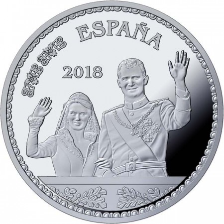 10 Euro Stříbrná mince 50 let od narození Filipa - společně s Letizií