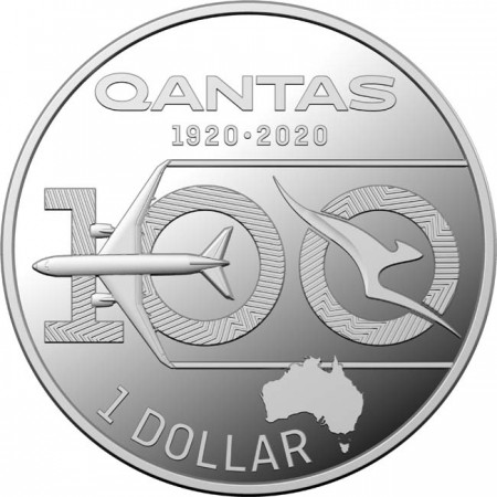 1 dolar Stříbrná mince 100 let Qantas