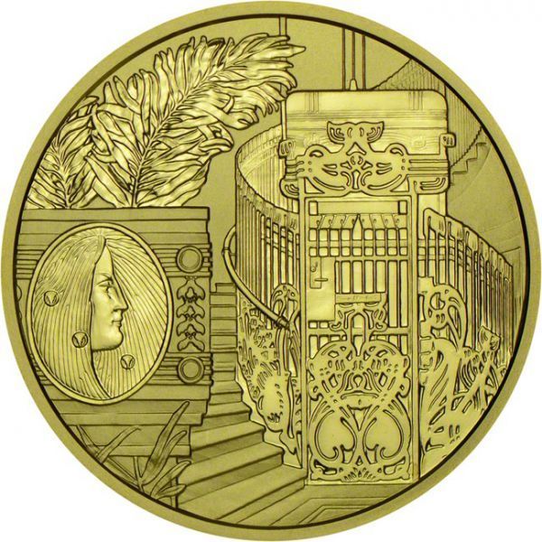100 Euro Zlatá mince Linke Wienzeile 38