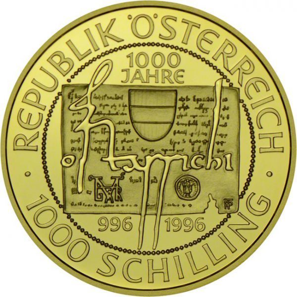 1000 let od založení Rakouského markrabství, zlatá mince
