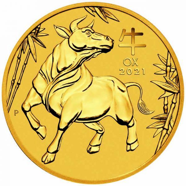 Zlatá investiční mince Rok Buvola Lunární, 1 Oz 2021