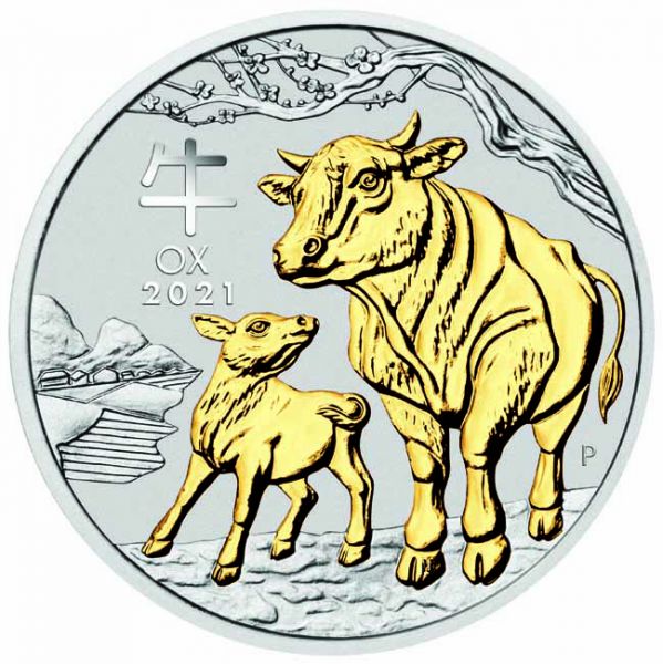 1 dolar Stříbrná pozlacená mince Buvol v etuji