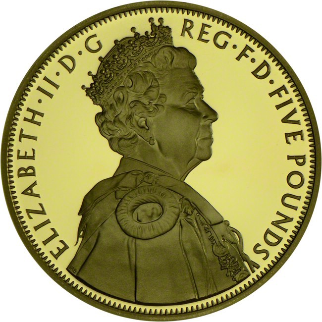 5 libra Stříbrná mince Diamantové jubileum 1952-2012 - zlacený PP
