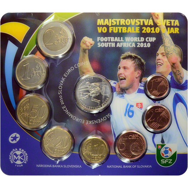 3.88 Euro CuNi kurz set Slovensko: 2010 - FIFA Světový pohár Jižní Afrika OSN